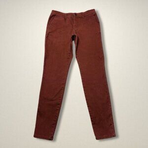 Market & Spruce‎ Skinny Pants Crop Flat Front Functional Pockets Rust Women's 12